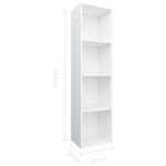 Bibliothèque/Meuble TV Blanc 36x30x143 cm Bois d'ingénierie – Image 9