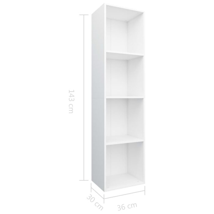 Bibliothèque/Meuble TV Blanc 36x30x143 cm Bois d'ingénierie – Image 9