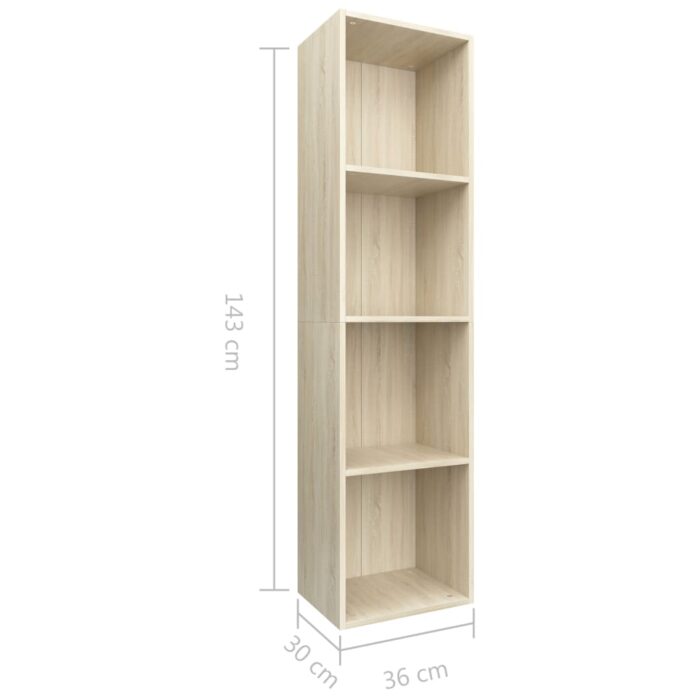 Bibliothèque/Meuble TV Chêne sonoma 36x30x143cm Bois ingénierie – Image 9