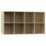 Bibliothèque/Buffet Chêne sonoma 66x30x130 cm Bois d’ingénierie – Image 6