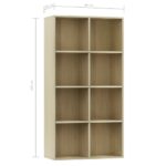 Bibliothèque/Buffet Chêne sonoma 66x30x130 cm Bois d’ingénierie – Image 9