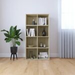 Bibliothèque/Buffet Chêne sonoma 66x30x130 cm Bois d’ingénierie