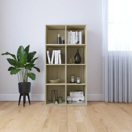 Bibliothèque/Buffet Chêne sonoma 66x30x130 cm Bois d’ingénierie