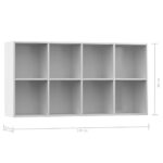 Bibliothèque/Buffet Blanc brillant 66x30x130 cm Bois ingénierie – Image 10