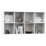 Bibliothèque/Buffet Blanc brillant 66x30x130 cm Bois ingénierie – Image 3