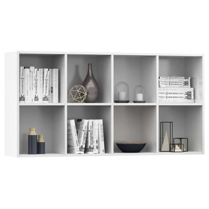 VXL8719883673202_g_en_hd_3.jpg Bibliothèque/Buffet Blanc brillant 66x30x130 cm Bois ingénierie – Image 3