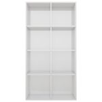 Bibliothèque/Buffet Blanc brillant 66x30x130 cm Bois ingénierie – Image 4