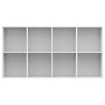 Bibliothèque/Buffet Blanc brillant 66x30x130 cm Bois ingénierie – Image 7