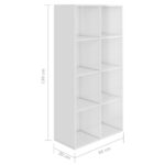 Bibliothèque/Buffet Blanc brillant 66x30x130 cm Bois ingénierie – Image 9