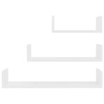 Étagères murales 3 pcs Blanc Bois d'ingénierie – Image 2