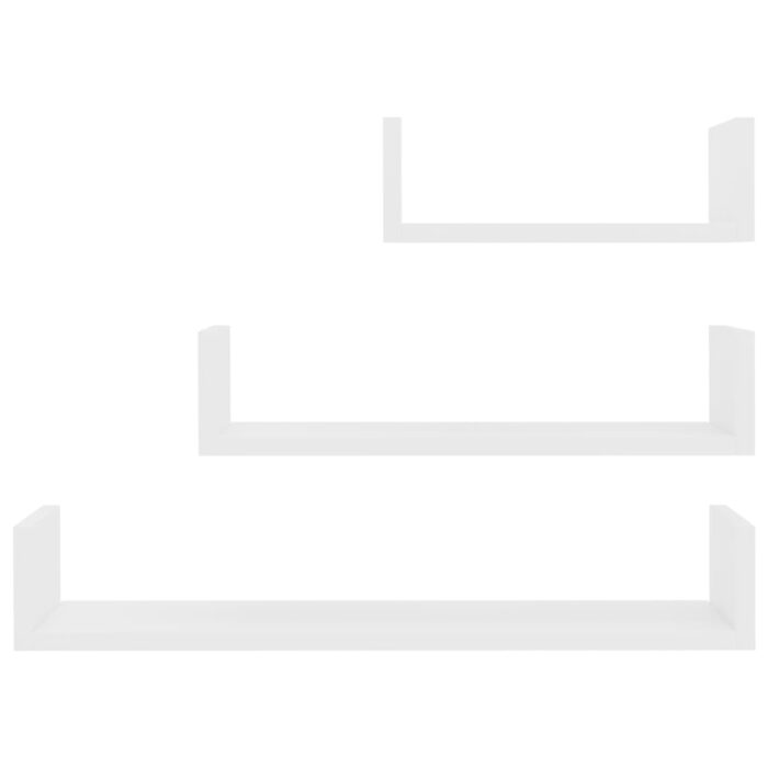 Étagères murales 3 pcs Blanc Bois d'ingénierie – Image 2