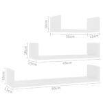 Étagères murales 3 pcs Blanc Bois d'ingénierie – Image 4