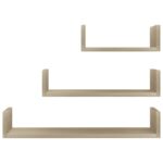 Étagères murales 3 pcs Chêne sonoma Bois d'ingénierie – Image 2