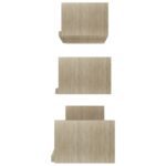 Étagères murales 3 pcs Chêne sonoma Bois d'ingénierie – Image 3