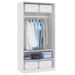 Garde-robe Blanc 100 x 50 x 200 cm Bois d'ingénierie – Image 2