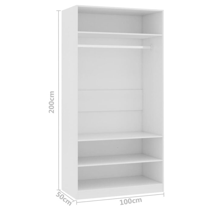 Garde-robe Blanc 100 x 50 x 200 cm Bois d'ingénierie – Image 5
