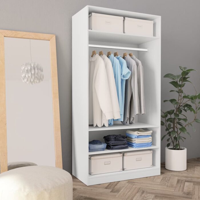 VXL8719883673868_m_en_hd_1.jpg Garde-robe Blanc 100 x 50 x 200 cm Bois d'ingénierie – Image 1