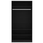 Garde-robe Noir 100 x 50 x 200 cm Bois d'ingénierie – Image 3