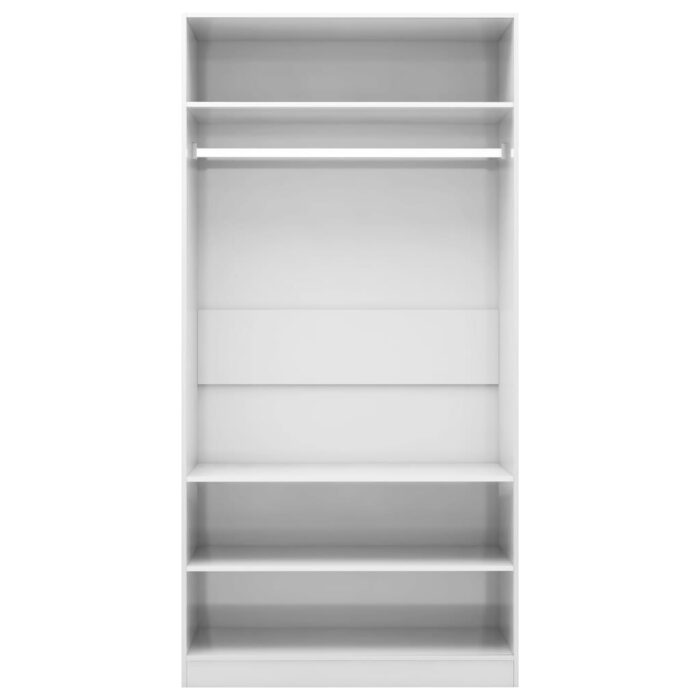 Garde-robe Blanc brillant 100x50x200 cm Bois d'ingénierie – Image 3