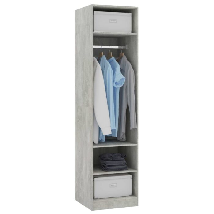 Garde-robe Gris béton 50x50x200 cm Bois d'ingénierie – Image 2