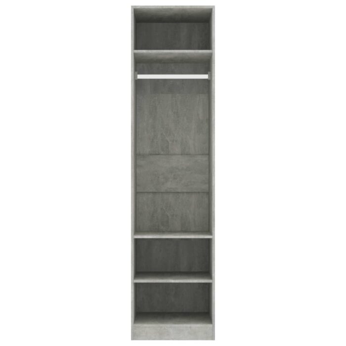Garde-robe Gris béton 50x50x200 cm Bois d'ingénierie – Image 3