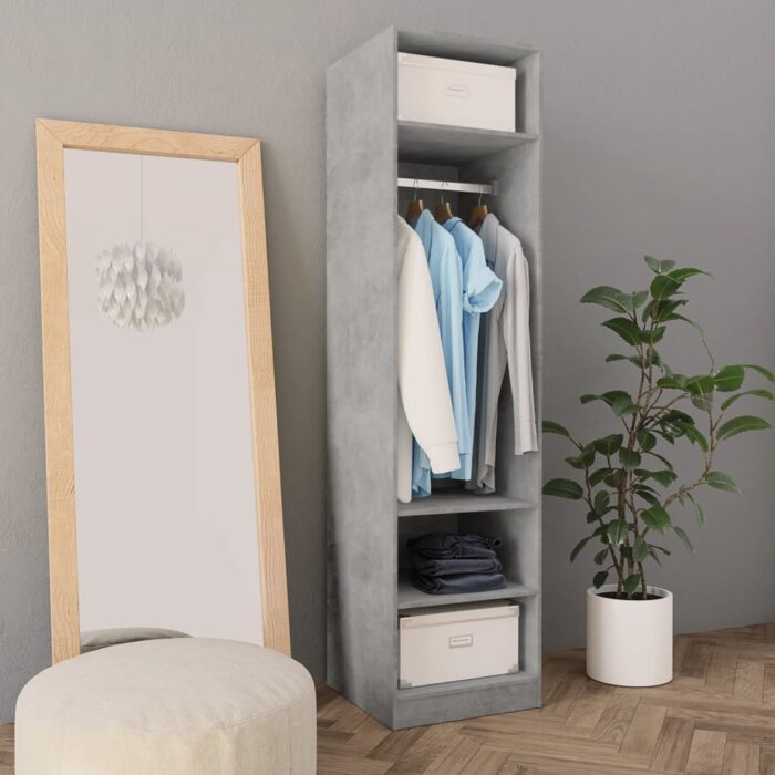 VXL8719883673998_m_en_hd_1.jpg Garde-robe Gris béton 50x50x200 cm Bois d'ingénierie – Image 1