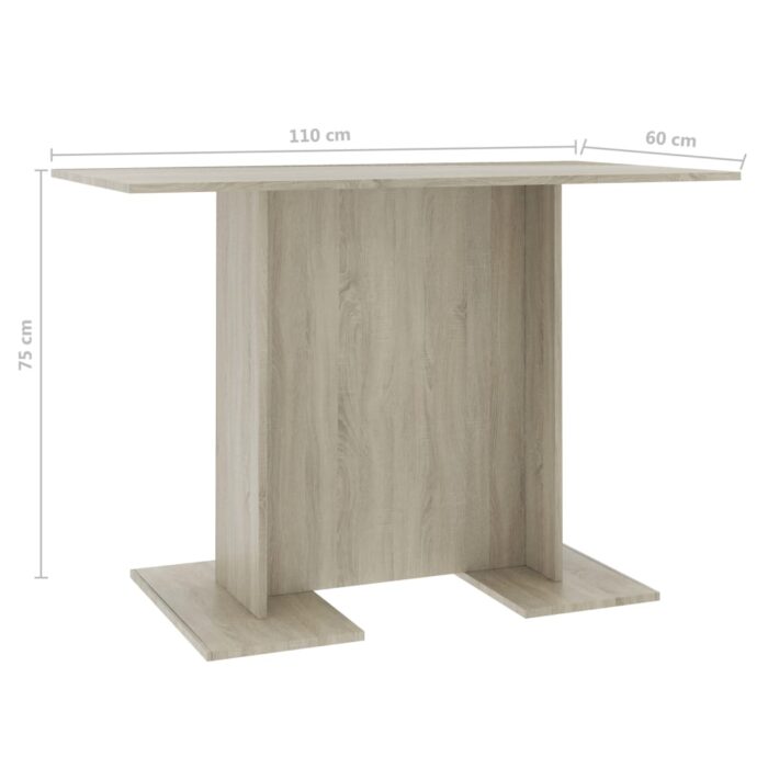 Table de salle à manger Chêne sonoma 110 x 60 x 75 cm Aggloméré – Image 4