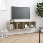 Bibliothèque/Meuble TV Chêne sonoma 143x30x36 cm – Image 2