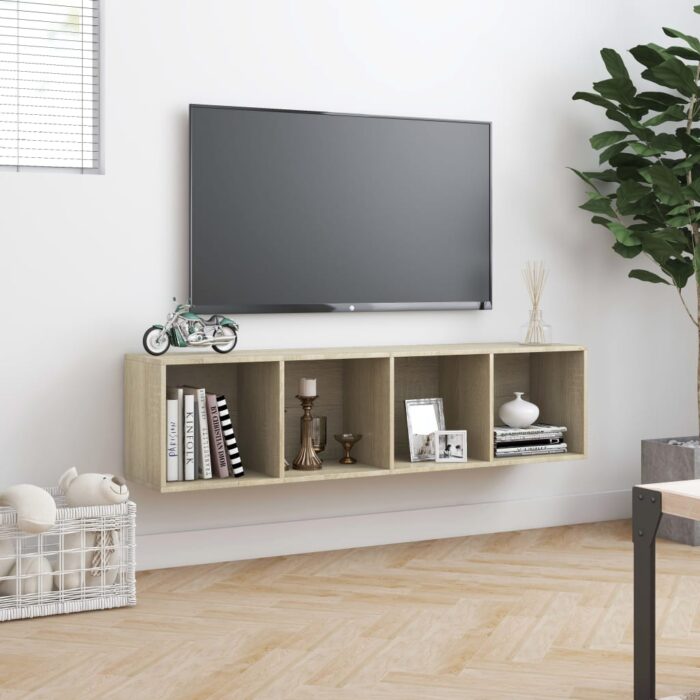 Bibliothèque/Meuble TV Chêne sonoma 143x30x36 cm – Image 2