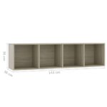 Bibliothèque/Meuble TV Chêne sonoma 143x30x36 cm – Image 6