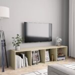 Bibliothèque/Meuble TV Chêne sonoma 143x30x36 cm