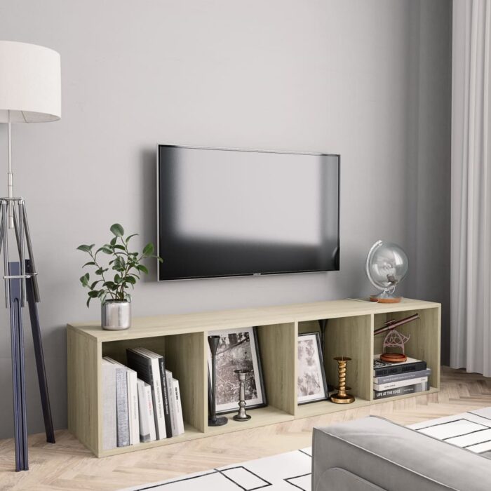 Bibliothèque/Meuble TV Chêne sonoma 143x30x36 cm – Image 1