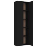 Armoire de bureau Noir 60x32x190 cm Bois d'ingénierie – Image 3