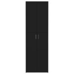 Armoire de bureau Noir 60x32x190 cm Bois d'ingénierie – Image 4
