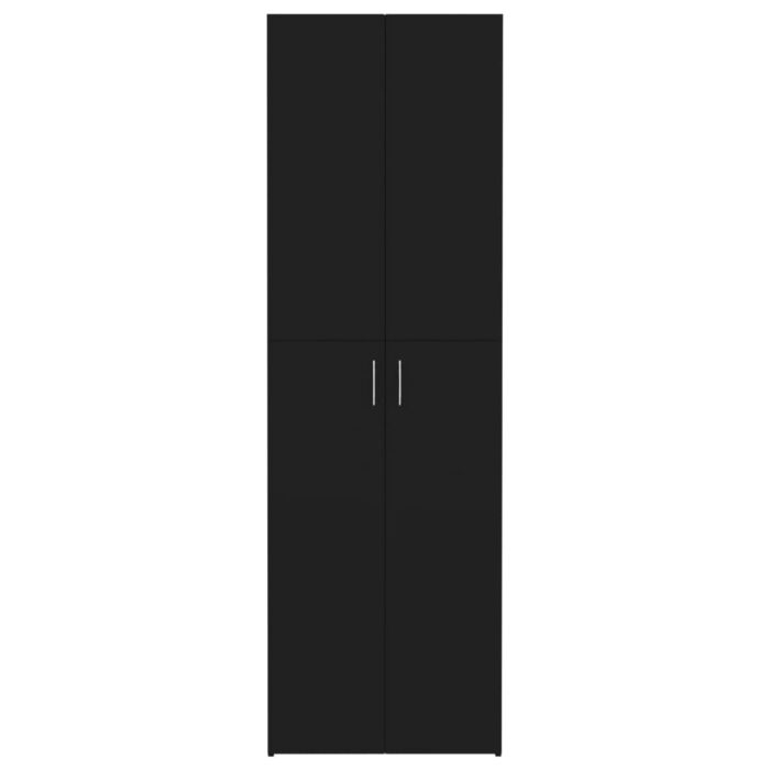 Armoire de bureau Noir 60x32x190 cm Bois d'ingénierie – Image 4