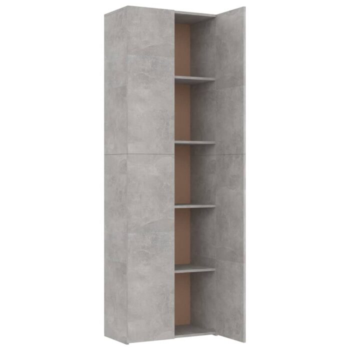 Armoire de bureau Gris béton 60x32x190 cm Bois d'ingénierie – Image 3