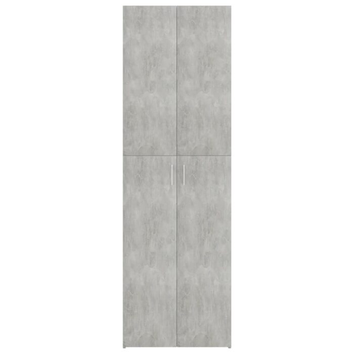 Armoire de bureau Gris béton 60x32x190 cm Bois d'ingénierie – Image 4