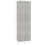 Armoire de bureau Gris béton 60x32x190 cm Bois d'ingénierie – Image 6