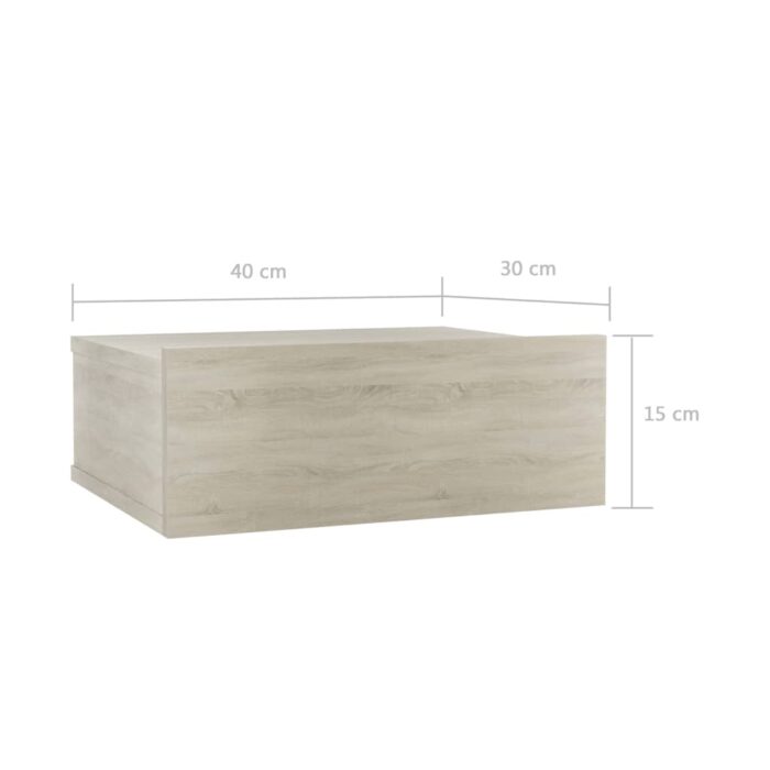 Table de chevet flottante Chêne sonoma Bois d'ingénierie – Image 5