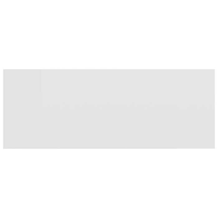 Tables de chevet flottantes 2pcs Blanc brillant Bois ingénierie – Image 2