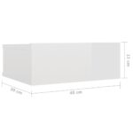 Tables de chevet flottantes 2pcs Blanc brillant Bois ingénierie – Image 5