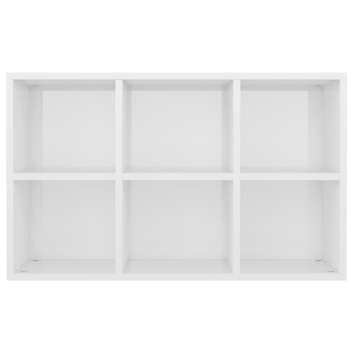 Bibliothèque/buffet blanc brillant 66x30x98cm bois d'ingénierie – Image 5
