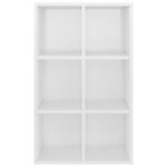 Bibliothèque/buffet blanc brillant 66x30x98cm bois d'ingénierie – Image 7
