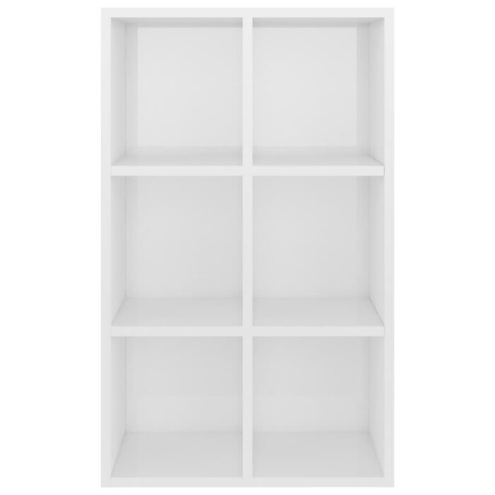 Bibliothèque/buffet blanc brillant 66x30x98cm bois d'ingénierie – Image 7
