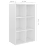 Bibliothèque/buffet blanc brillant 66x30x98cm bois d'ingénierie – Image 9
