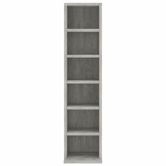 Armoire à CD Gris béton 21x20x88 cm Bois d'ingénierie – Image 2
