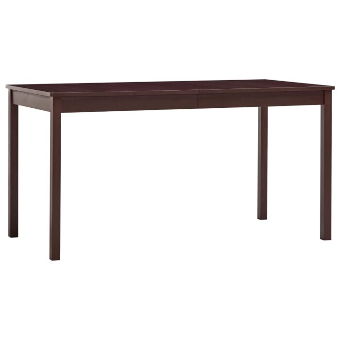 Table à manger Marron foncé 140x70x73 cm Bois de pin – Image 1