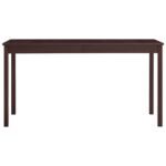 Table à manger Marron foncé 140x70x73 cm Bois de pin – Image 2