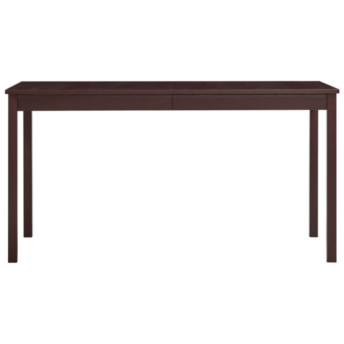 Table à manger Marron foncé 140x70x73 cm Bois de pin – Image 2
