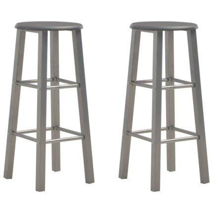 Tabourets de bar lot de 2 anthracite MDF